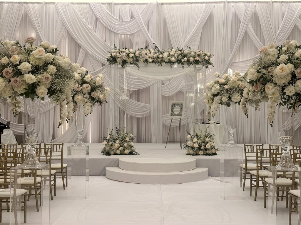 JW Marriott wedding, ceremony backdrop